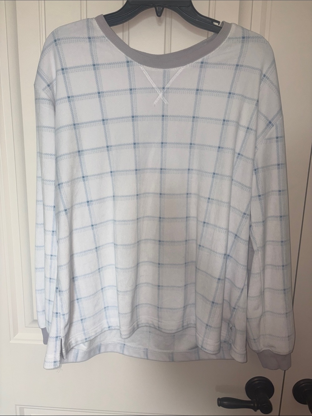 Light Blue Windowpane Long-Sleeve Shirt